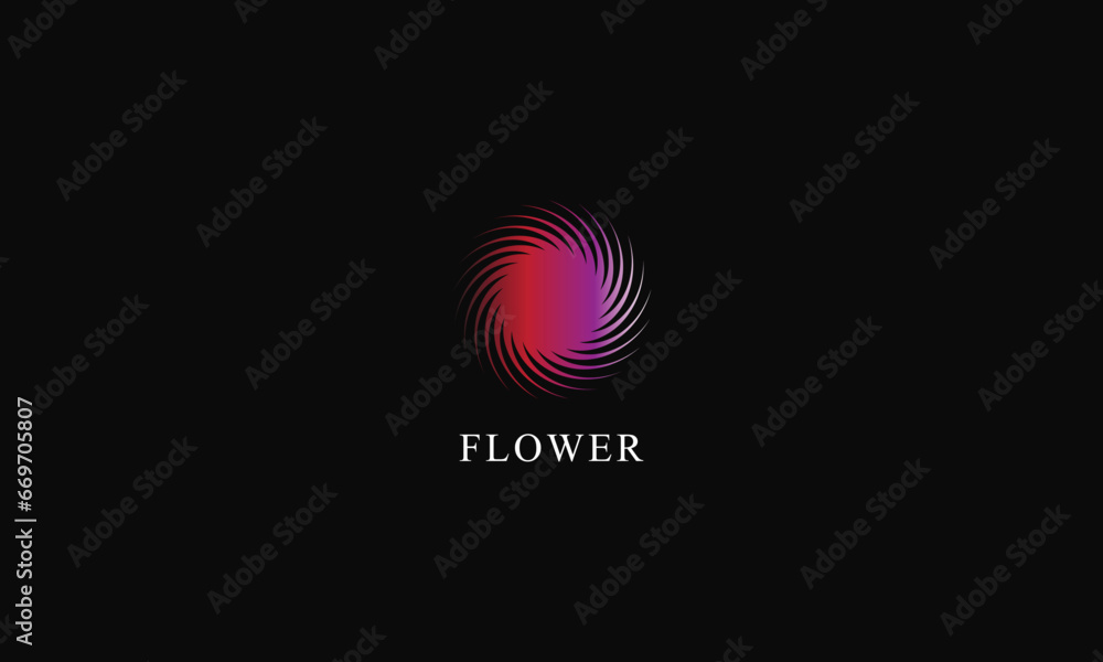 Gradient flower logo design with black background vector
Gradient flower logo design with black background vector
