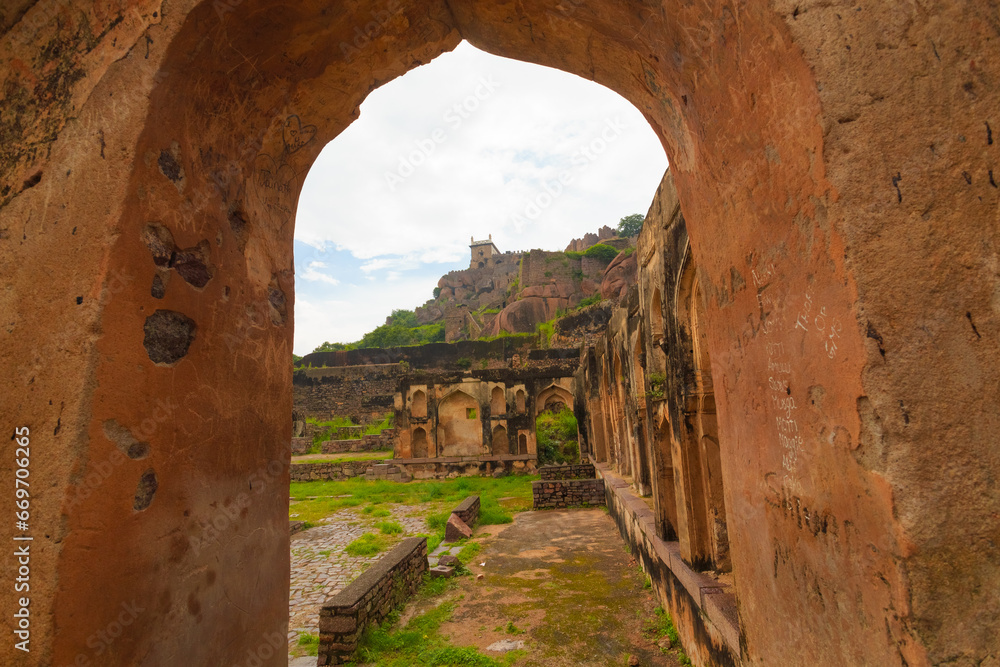 The ruins of the Golconda fort, Hyderabad, India