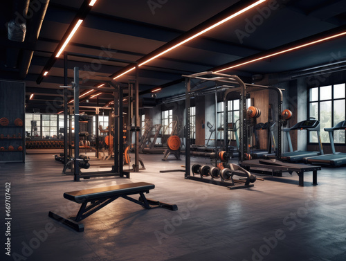 interior of a modern gym in the city