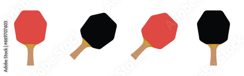set of Table Tennis Ping Pong Vector racket with white background