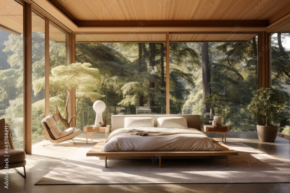 A simple and elegant bedroom with a modern touch A simple and elegant bedroom with a modern touch