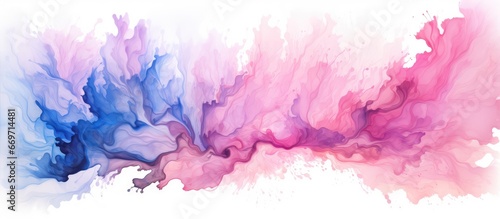 Watercolor brush with floral tie dye batik pattern © AkuAku