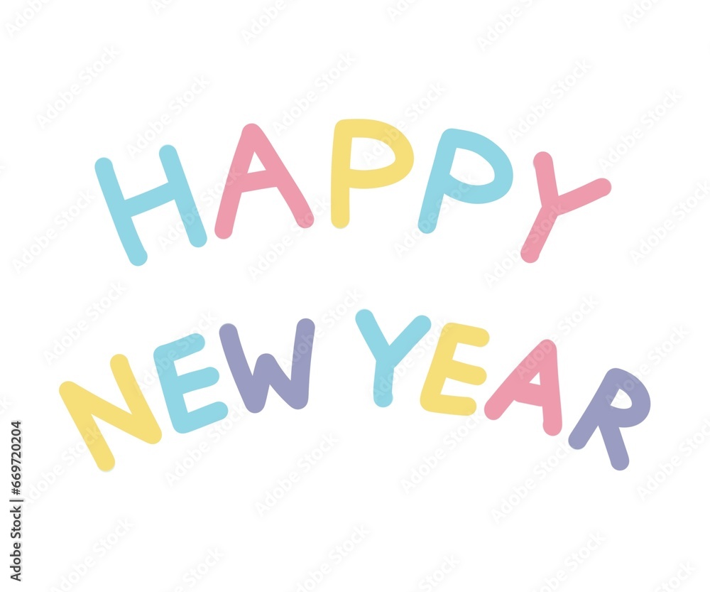 Happy New Year. Lettering text for Happy New Year Happy New Year. Lettering text for Happy New Year