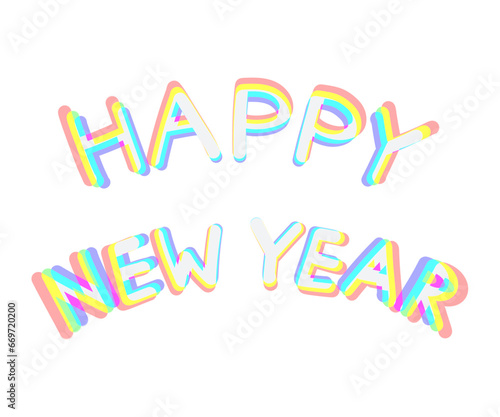 Happy New Year. Lettering text for Happy New Year