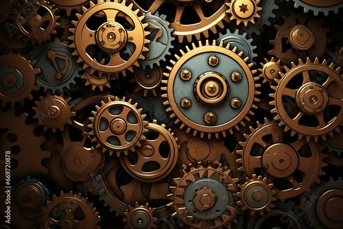 background featuring gears and cogs. Generative AI