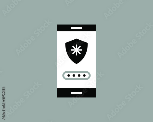 mobile data protection  vector illustration in flat design