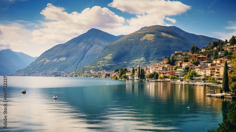 view of lake como country generated by al technology	
