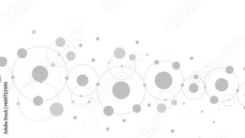 Technology abstract background. Abstract geometric background. Connected circles. Network of circles.