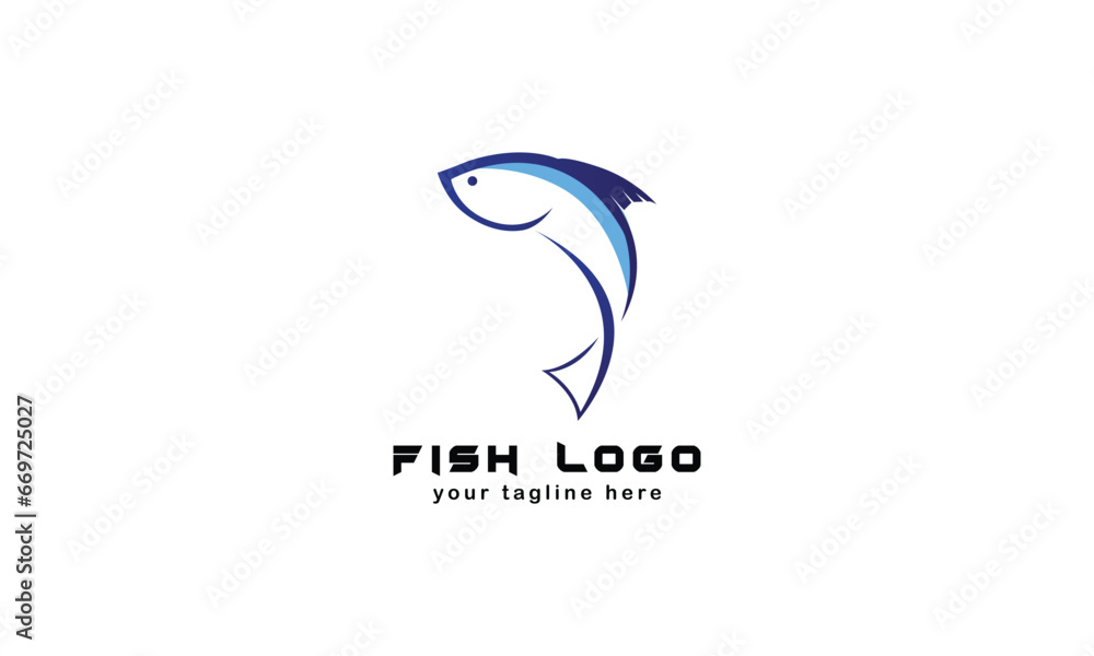 Fototapeta premium FISH fishing shop brand creative company logo design 