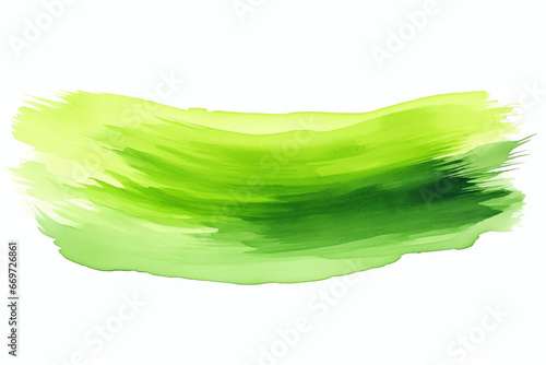 lime green watercolor brush stroke isolated on transparent background
