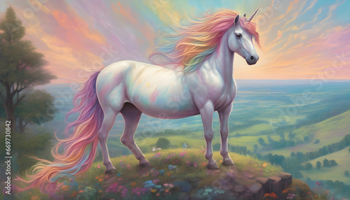 unicorn on a hilltop photo