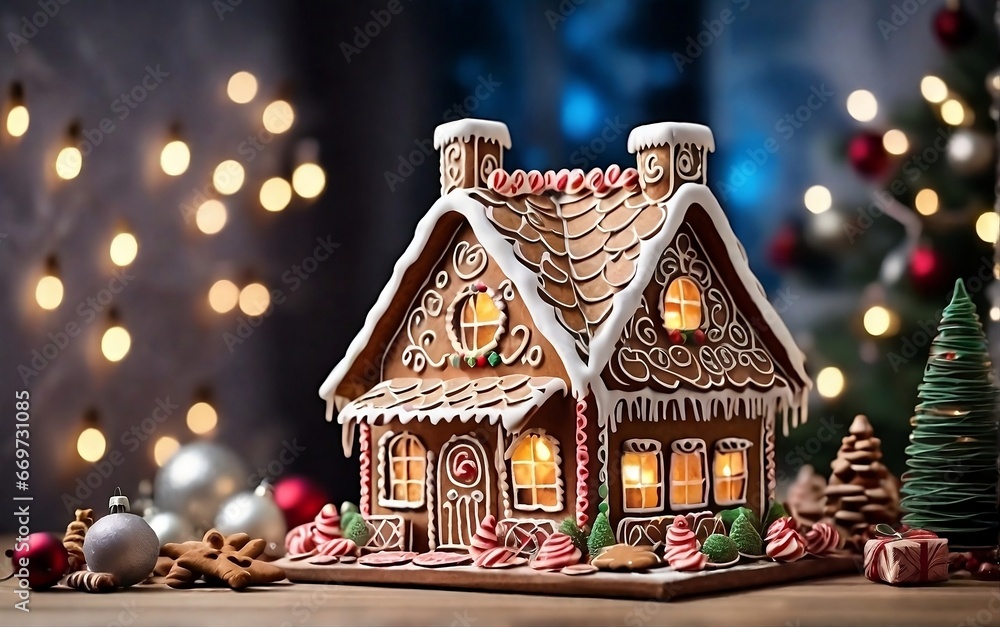 christmas gingerbread house created with generative ai
