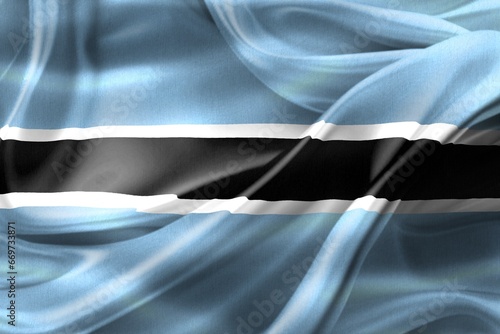 Fototapeta Naklejka Na Ścianę i Meble -  Botswana flag - realistic waving fabric flag