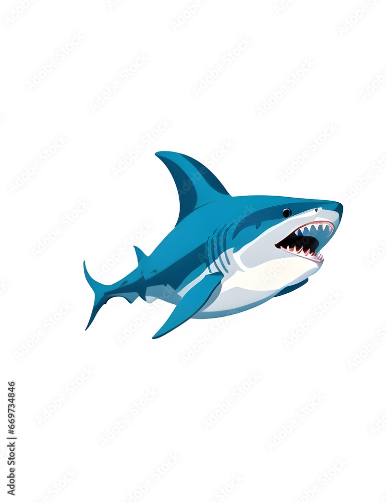 blue shark isolated in white background. Ai blue shark isolated in white background. Ai
