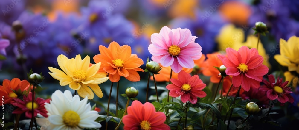 Vibrant flowers in the garden Vibrant flowers in the garden
