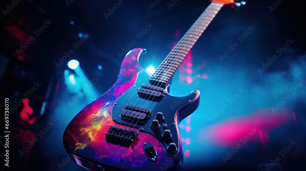Obraz premium Guitar with Bokeh Effects