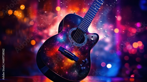 Guitar with Bokeh Effects