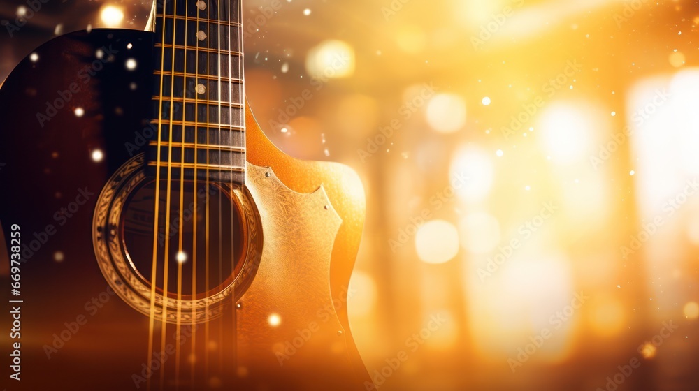 Naklejka premium Guitar with Bokeh Effects