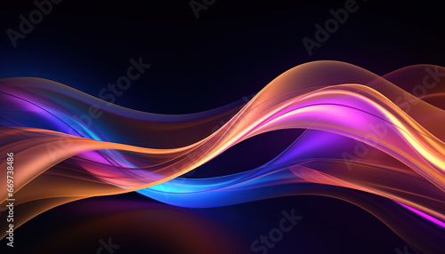 abstract futuristic background with blue, pink, red, and orange glowing neon moving high speed wave lines and bokeh lights. Data transfer concept Fantastic wallpaper