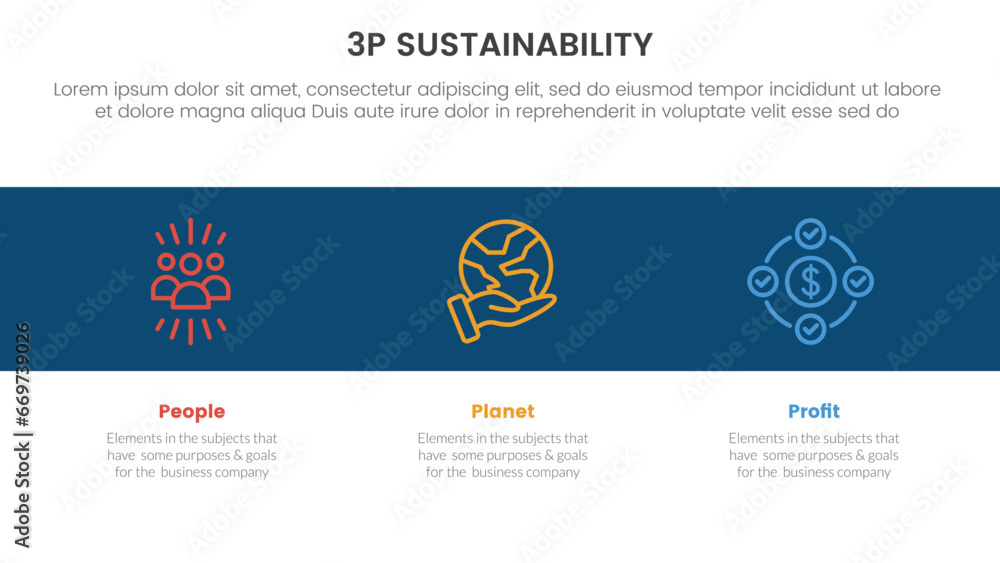 3p sustainability triple bottom line infographic 3 point stage template with icon in black horizontal background for slide presentation 3p sustainability triple bottom line infographic 3 point stage template with icon in black horizontal background for slide presentation