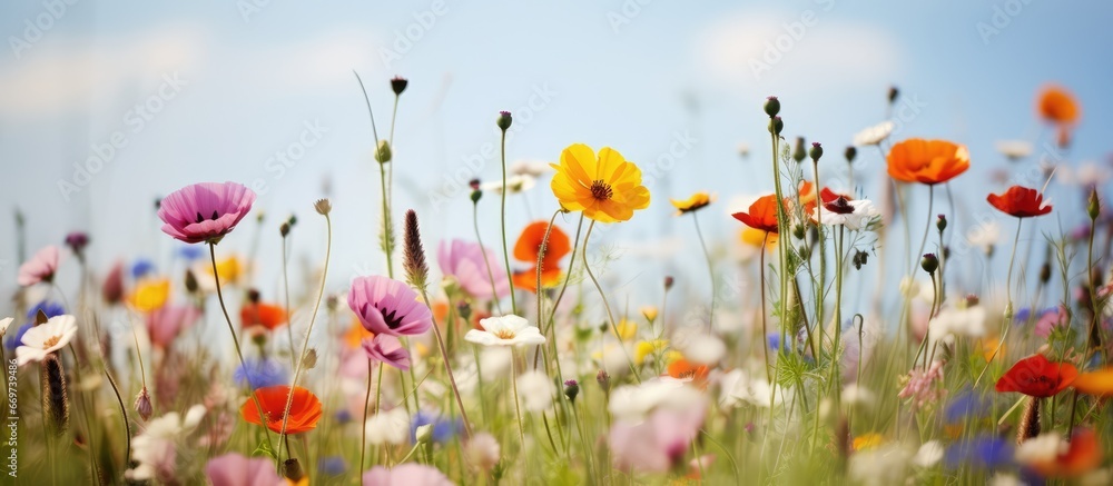 Field filled with wildflowers