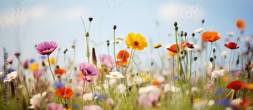 Field filled with wildflowers © AkuAku