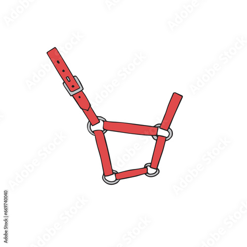 Vector hand drawn doodle sketch colored horse halter isolated on white background