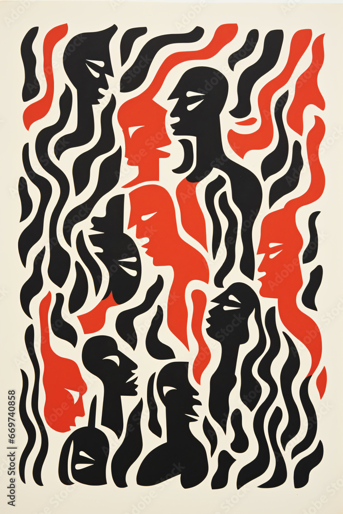 turns of life - abstract minimalist linocut turns of life - abstract minimalist linocut