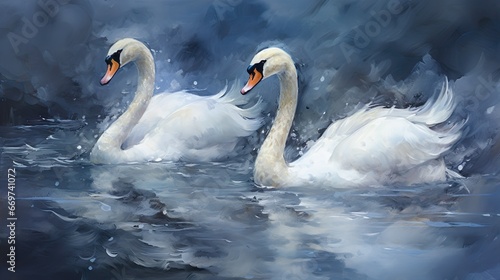 Fototapeta Naklejka Na Ścianę i Meble -  two swans