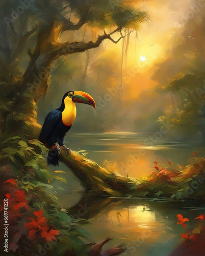 Toucan bird - Created with Generative AI Technology