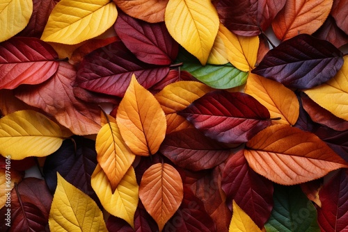 Colorful autumn leaves as border or banner. Generative AI