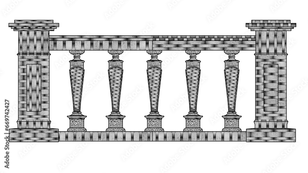 Fototapeta premium 2D Balustrade Illustration Images