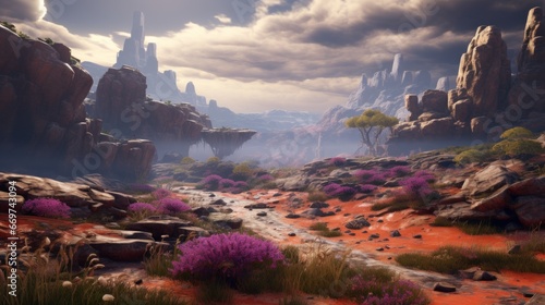 Beautiful breathtaking views of the landscape game art
