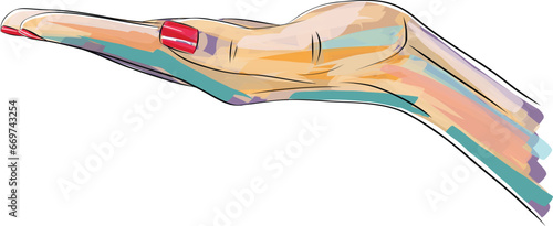 Close-up woman's hand open and ready to help or receive. Open outstretched hand, Volunteering charity, support, hope, peace, extended in greeting