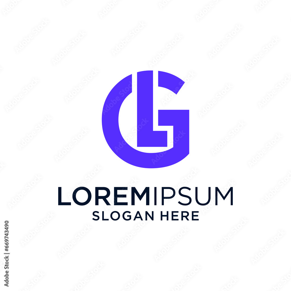 Initial LG letter Logo Design vector Template. Abstract Black Letter LG logo Design Initial LG letter Logo Design vector Template. Abstract Black Letter LG logo Design