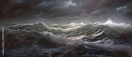 stormy sea. AI generated.