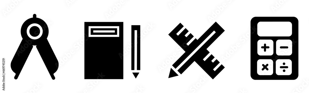 School equipment icon collection design. Stock vector. School equipment icon collection design. Stock vector.
