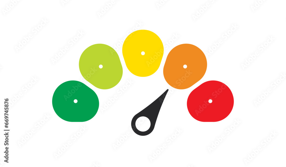 Speedometer Performance Gauge Dial: Green-Red Barometer Low-High Gauge