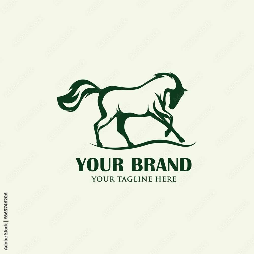 Animal horse logo design vector