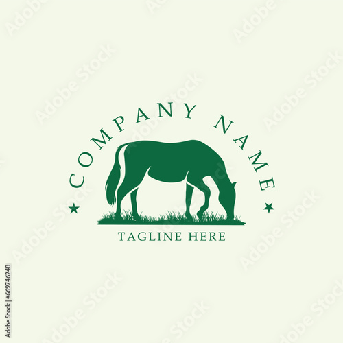 Horse logo design illustration