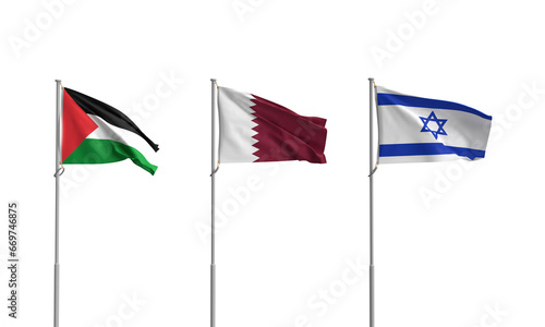 israel qatar palestine flag waving texture group symbol decoration negotiation middle east freedom politic government war military independence weapon stop save support protest pray arab concept     