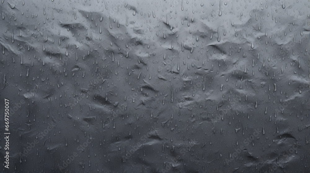 Fototapeta premium A wall covered in raindrops, its surface turning a deep grey