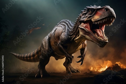 tyrannosaurus rex 3d render © mostafa
