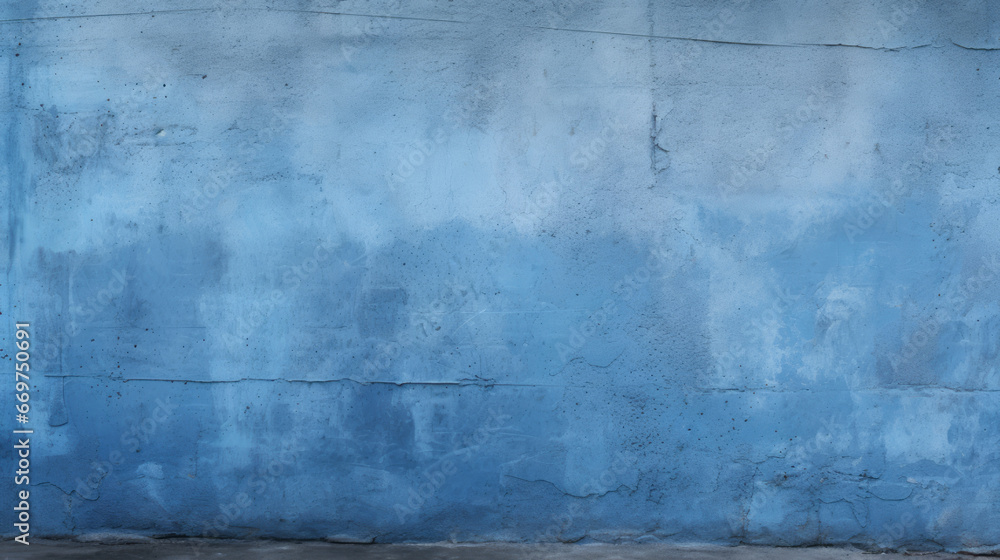 Alte Betonwand mit Rissen und blauer Farbe. - obrazy, fototapety, plakaty 