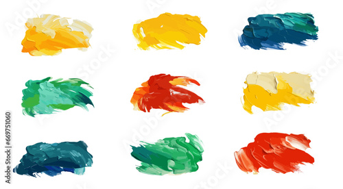 Kollektion von verschiendenen Farbklecksen als Vektorillustration (Generative AI).
