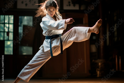 Martial Arts Excellence: A Japanese Woman Displays Her Dedication and Mastery with a Black Belt in Martial Arts - A Symbol of Discipline, Skill, and Self-Improvement.




