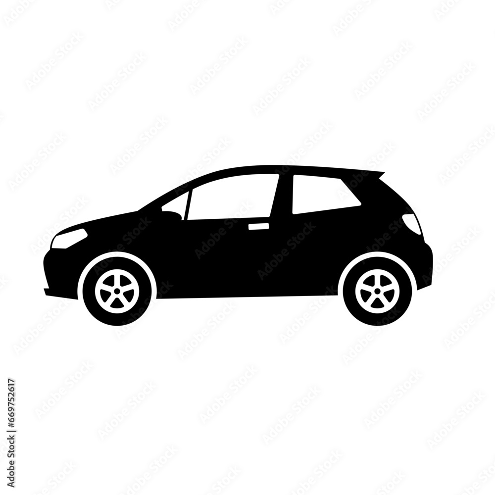 Hatchback car icon vector. Crossover car silhouette for icon, symbol or sign. Hatchback car graphic resource for transportation or automotive