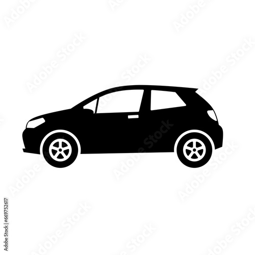 Fototapeta Naklejka Na Ścianę i Meble -  Hatchback car icon vector. Crossover car silhouette for icon, symbol or sign. Hatchback car graphic resource for transportation or automotive
