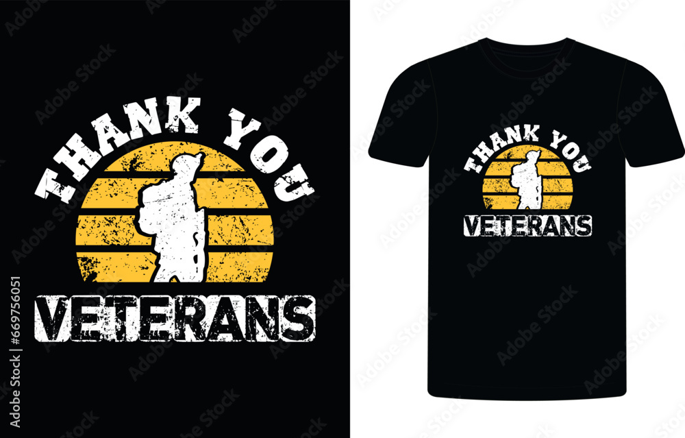 American Veteran typography t-shirt. Motivation quote with text VETERAN T-Shirt. Premium t shirt design ready for Print, veteran t shirt design vector.