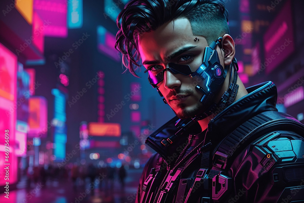 cyberpunk man future tech cyberpunk man future tech